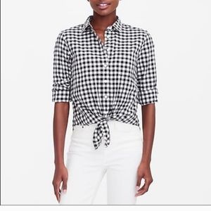 J crew black n white front tie